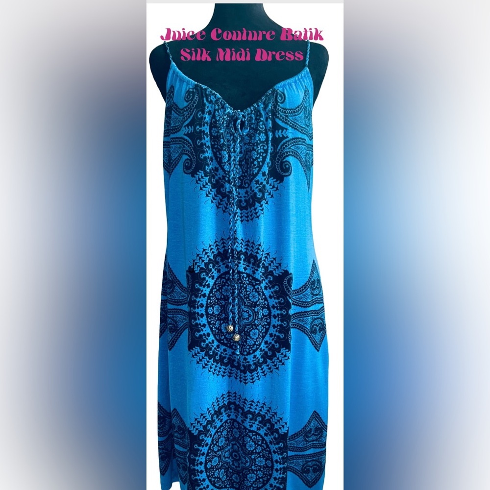 🩷🩷Juicy Couture Batik Print Silk Sundress Blue Dress-NWOT🩷🩷